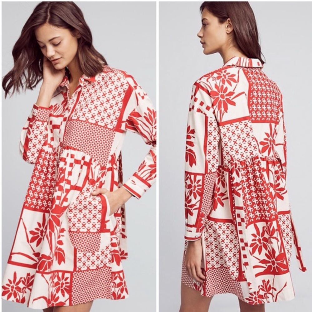 Anthropologie Maeve Poplin Shirtdress size XS